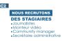 HC2 TV, Recrutement de stagiaires en journalisme, montage, community management, secretariat administrative