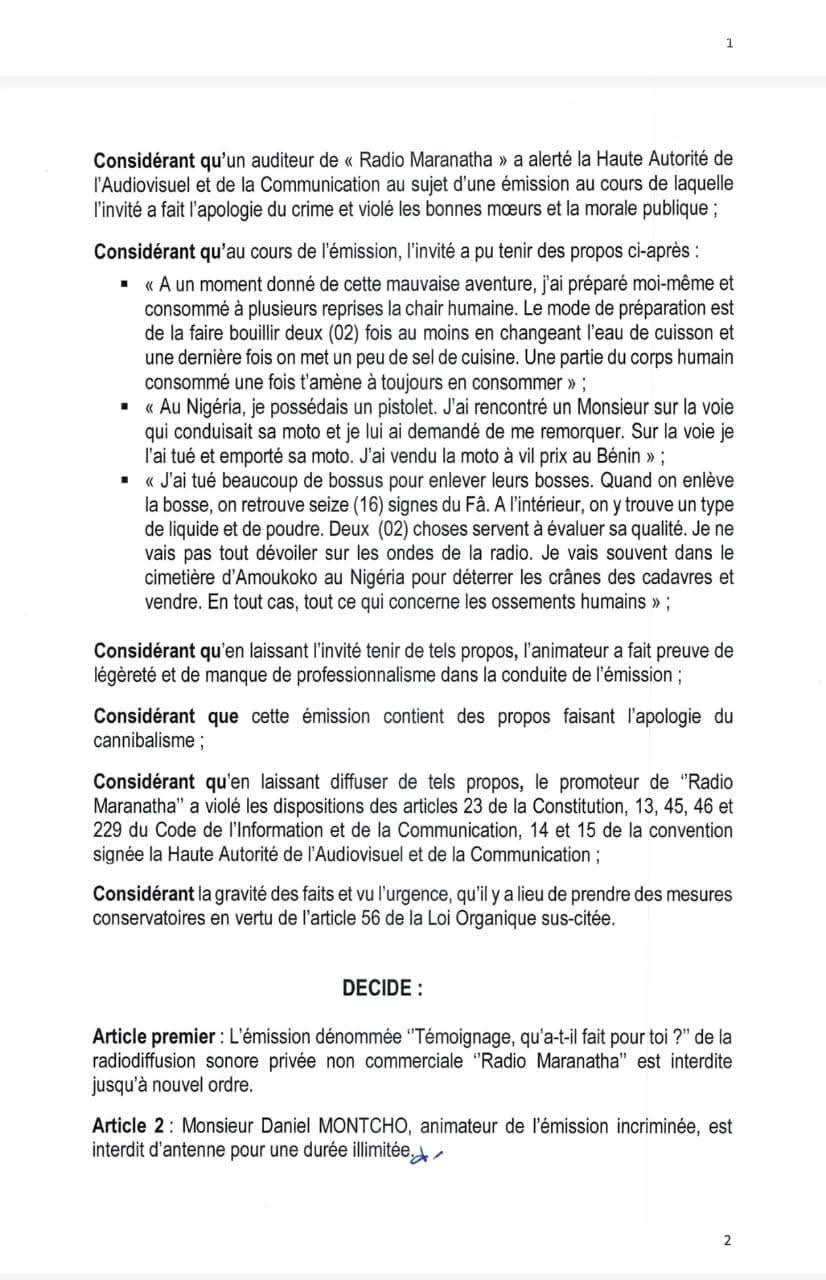 La HAAC sanctionne Radio Maranatha 