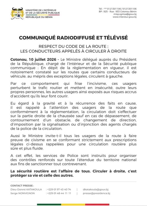 RESPECT DU CODE DE LA ROUTE
