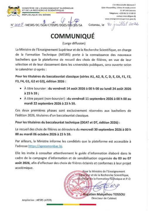 UNIVERSITÉS PUBLIQUES